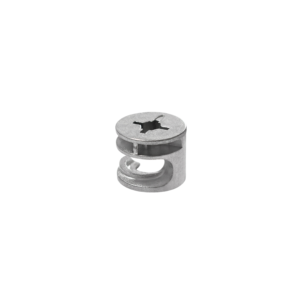 TUERCA PARA CONECTOR MINIFIX - Handy Home - Handy home ofrece una gama extensa de herrajes, Jaladeras y Accesorios para mueble de madera, diseñados con la más alta calidad y precio accesible. Contamos con gran variedad de herrajes para cocina y gabinetes entre los que se encuentras correderas para cajón, bisagras bidimensionales y Jaladeras para mueble, fabricadas con variedad de materiales de alta calidad como acero inoxidable, acero galvanizado, zamac, aluminio, nylon etc. Que darán un toque moderno y una decoración única a tus muebles. Contamos con toda una línea completa de accesorios para closet que van desde el tubo, rodamientos, colgador de ganchos hasta tornillos para madera que te ayudaran a la fijación y soporte que necesitan tus puertas y muebles.