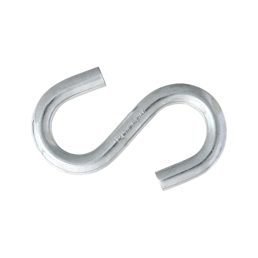 GANCHO "S" - Veker - La marca mexicana de ramo ferretero con variedad de productos. Entre los que se destaca la Tela mosquitera fabricadas con modelos como Nylon, galvanizado, reforzada y Aluminio; Felpa para perfil de aluminio para mejor ventilación de tus espacios; Ventiladores Industriales y residenciales ideales para temporadas cálidas del año; Tornillos para Lámina y Tornillos para Madera que ayudan a fijación y soporte; Cadena y cable de acero con sus respectivos accesorio. Abarcamos el ramo de la herrería con la variedad de modelos en figuras de fierro, puntas y flechas ofreciendo una gran variedad de modelos y estilos para cada necesidad.