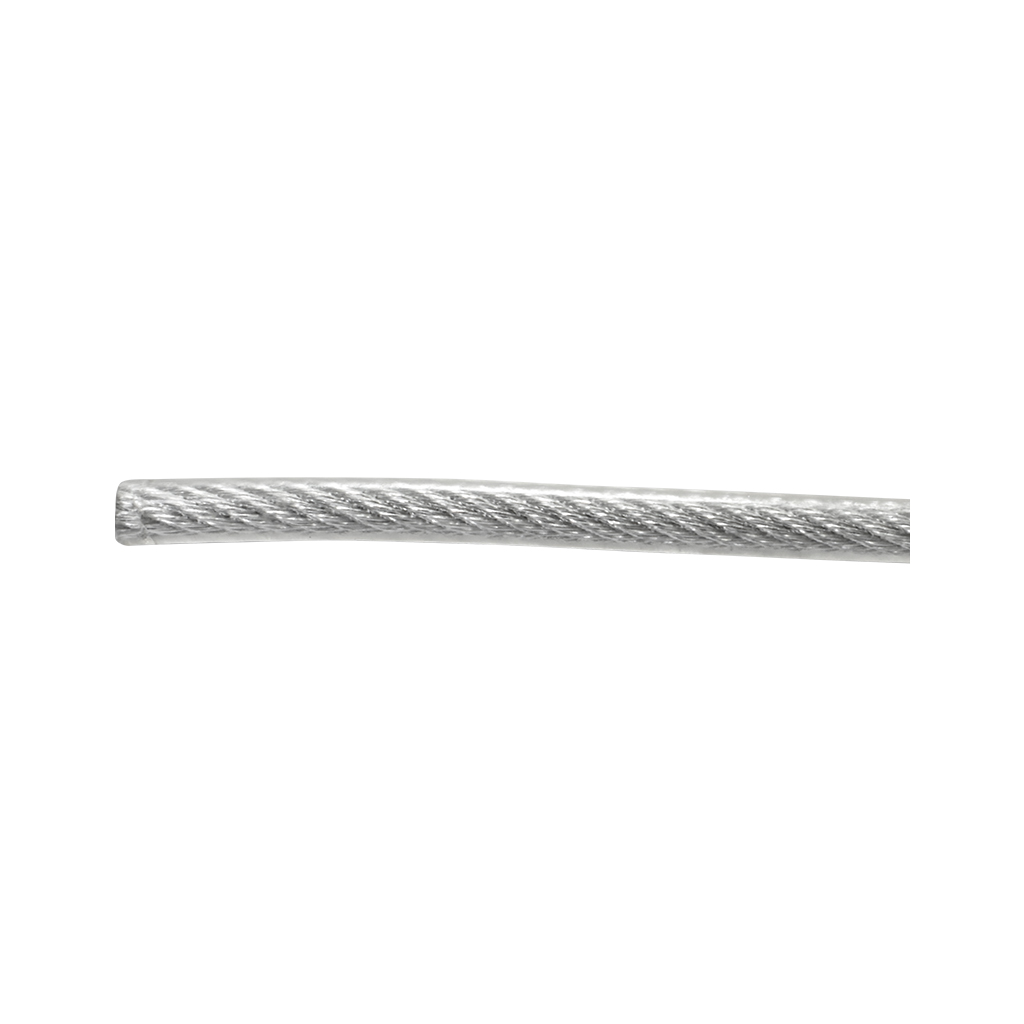CABLE DE ACERO CUBIERTO - Veker - La marca mexicana de ramo ferretero con variedad de productos. Entre los que se destaca la Tela mosquitera fabricadas con modelos como Nylon, galvanizado, reforzada y Aluminio; Felpa para perfil de aluminio para mejor ventilación de tus espacios; Ventiladores Industriales y residenciales ideales para temporadas cálidas del año; Tornillos para Lámina y Tornillos para Madera que ayudan a fijación y soporte; Cadena y cable de acero con sus respectivos accesorio. Abarcamos el ramo de la herrería con la variedad de modelos en figuras de fierro, puntas y flechas ofreciendo una gran variedad de modelos y estilos para cada necesidad.