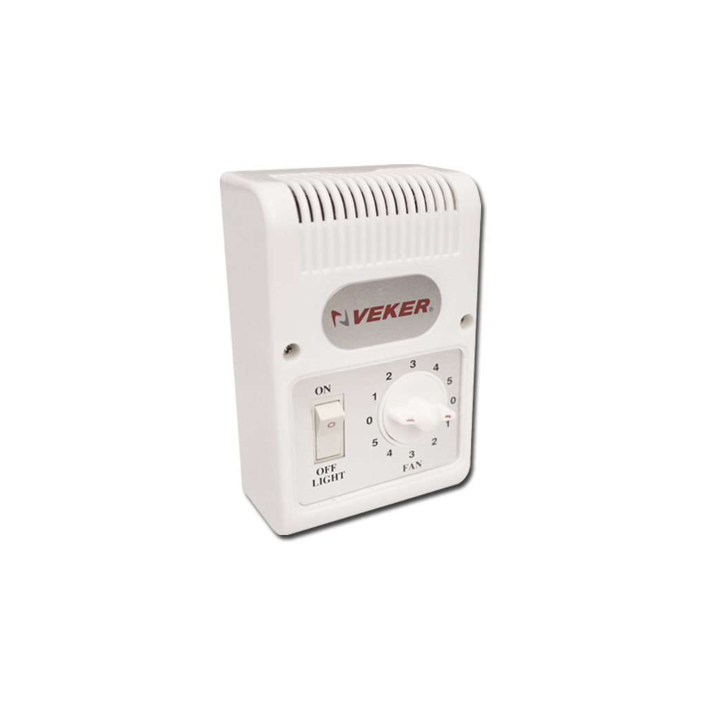CONTROL DE VELOCIDAD DE VENTILADOR INDUSTRIAL CON LUZ PARA PARED - Veker - La marca mexicana de ramo ferretero con variedad de productos. Entre los que se destaca la Tela mosquitera fabricadas con modelos como Nylon, galvanizado, reforzada y Aluminio; Felpa para perfil de aluminio para mejor ventilación de tus espacios; Ventiladores Industriales y residenciales ideales para temporadas cálidas del año; Tornillos para Lámina y Tornillos para Madera que ayudan a fijación y soporte; Cadena y cable de acero con sus respectivos accesorio. Abarcamos el ramo de la herrería con la variedad de modelos en figuras de fierro, puntas y flechas ofreciendo una gran variedad de modelos y estilos para cada necesidad.
