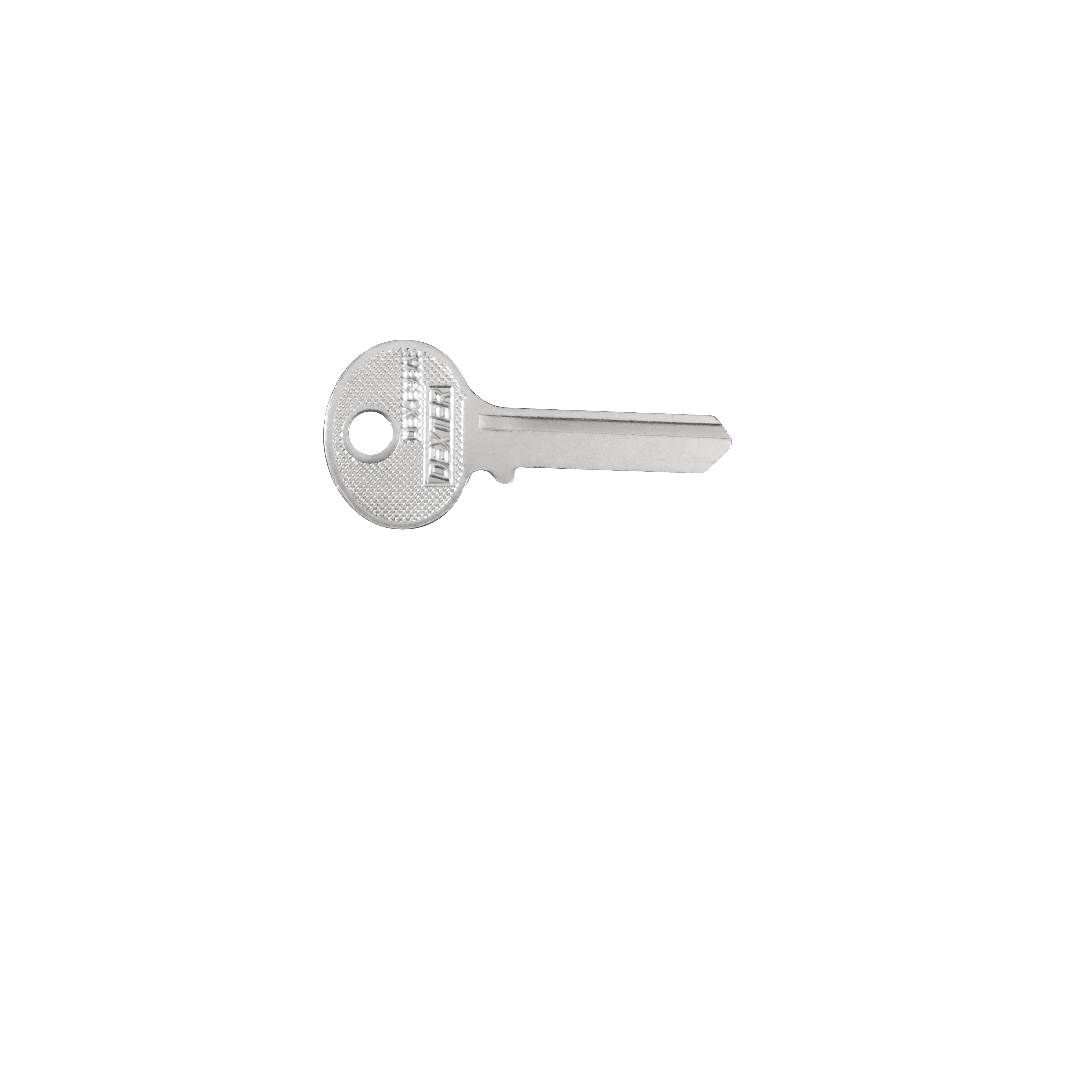 BLANCO DE LLAVE TIPO DEX-E38A - Dexter - Marca mexicana líder en el mercado ferretero ofreciendo cerraduras, bisagras, candados y accesorios para puerta y mueble, brindando gran confianza a nuestros clientes con sus productos de la más alta calidad, buen precio, mayor durabilidad y mejor funcionamiento, manejando materiales de fabricación como Latón, Acero inoxidable, Aluminio etc. Proporcionando mayor seguridad y confianza en la protección de tu hogar, oficina, negocio o cualquier tipo de espacio. Nuestros productos manejan gran variedad de acabados como: Níquel Satinado, Latón Antiguo, Latón Brillante, Blanco, ADK, Negro, Beige entre otros. Con variedad de mecanismos de instalación y tipos de llave.