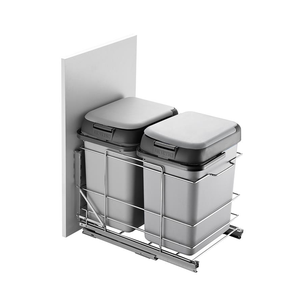 CANASTILLA EXTRAÍBLE CON 2 CESTOS - Handy Home - Handy home ofrece una gama extensa de herrajes, Jaladeras y Accesorios para mueble de madera, diseñados con la más alta calidad y precio accesible. Contamos con gran variedad de herrajes para cocina y gabinetes entre los que se encuentras correderas para cajón, bisagras bidimensionales y Jaladeras para mueble, fabricadas con variedad de materiales de alta calidad como acero inoxidable, acero galvanizado, zamac, aluminio, nylon etc. Que darán un toque moderno y una decoración única a tus muebles. Contamos con toda una línea completa de accesorios para closet que van desde el tubo, rodamientos, colgador de ganchos hasta tornillos para madera que te ayudaran a la fijación y soporte que necesitan tus puertas y muebles.