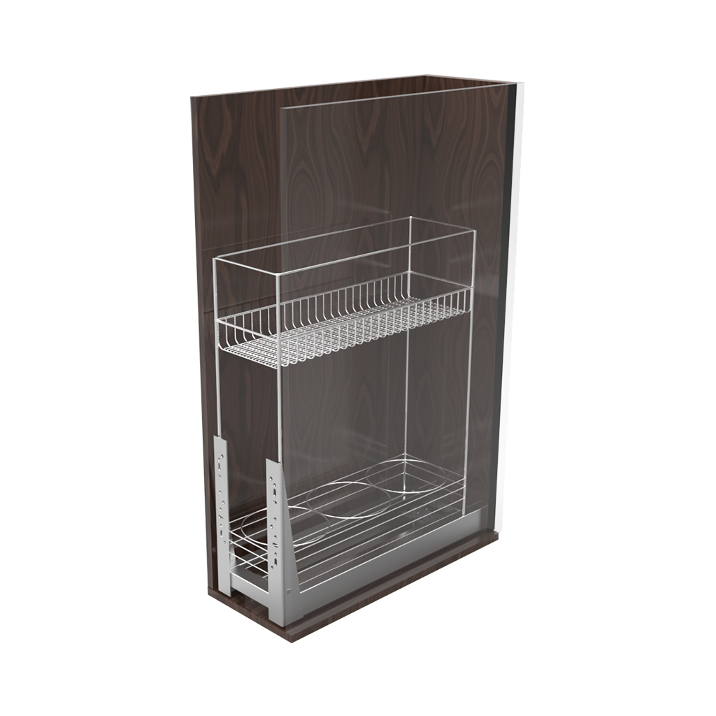 PORTA BOTELLAS DESLIZANTE CHICO - Handy Home - Handy home ofrece una gama extensa de herrajes, Jaladeras y Accesorios para mueble de madera, diseñados con la más alta calidad y precio accesible. Contamos con gran variedad de herrajes para cocina y gabinetes entre los que se encuentras correderas para cajón, bisagras bidimensionales y Jaladeras para mueble, fabricadas con variedad de materiales de alta calidad como acero inoxidable, acero galvanizado, zamac, aluminio, nylon etc. Que darán un toque moderno y una decoración única a tus muebles. Contamos con toda una línea completa de accesorios para closet que van desde el tubo, rodamientos, colgador de ganchos hasta tornillos para madera que te ayudaran a la fijación y soporte que necesitan tus puertas y muebles.