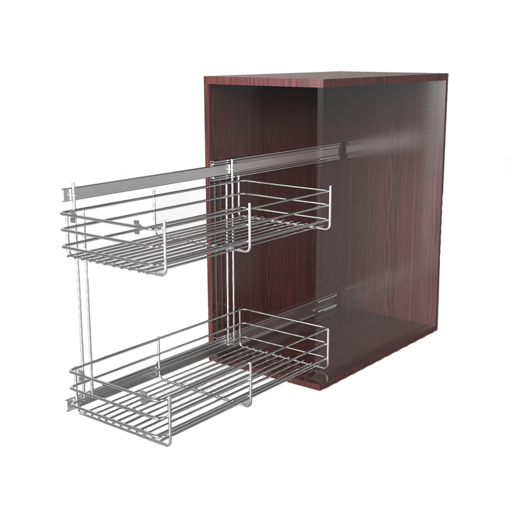 CANASTILLA DESLIZANTE LATERAL GRANDE - Handy Home - Handy home ofrece una gama extensa de herrajes, Jaladeras y Accesorios para mueble de madera, diseñados con la más alta calidad y precio accesible. Contamos con gran variedad de herrajes para cocina y gabinetes entre los que se encuentras correderas para cajón, bisagras bidimensionales y Jaladeras para mueble, fabricadas con variedad de materiales de alta calidad como acero inoxidable, acero galvanizado, zamac, aluminio, nylon etc. Que darán un toque moderno y una decoración única a tus muebles. Contamos con toda una línea completa de accesorios para closet que van desde el tubo, rodamientos, colgador de ganchos hasta tornillos para madera que te ayudaran a la fijación y soporte que necesitan tus puertas y muebles.