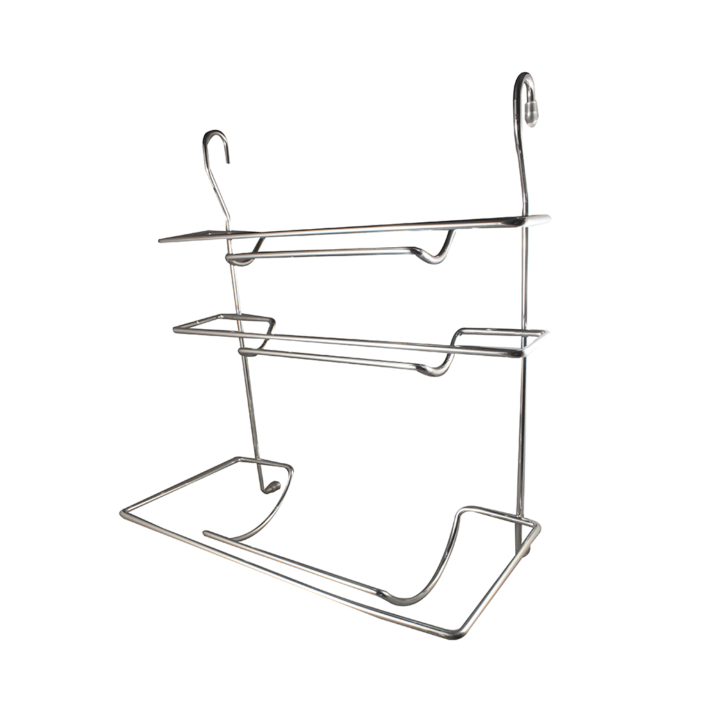 PORTA ROLLO TRIPLE COLGANTE - Handy Home - Handy home ofrece una gama extensa de herrajes, Jaladeras y Accesorios para mueble de madera, diseñados con la más alta calidad y precio accesible. Contamos con gran variedad de herrajes para cocina y gabinetes entre los que se encuentras correderas para cajón, bisagras bidimensionales y Jaladeras para mueble, fabricadas con variedad de materiales de alta calidad como acero inoxidable, acero galvanizado, zamac, aluminio, nylon etc. Que darán un toque moderno y una decoración única a tus muebles. Contamos con toda una línea completa de accesorios para closet que van desde el tubo, rodamientos, colgador de ganchos hasta tornillos para madera que te ayudaran a la fijación y soporte que necesitan tus puertas y muebles.