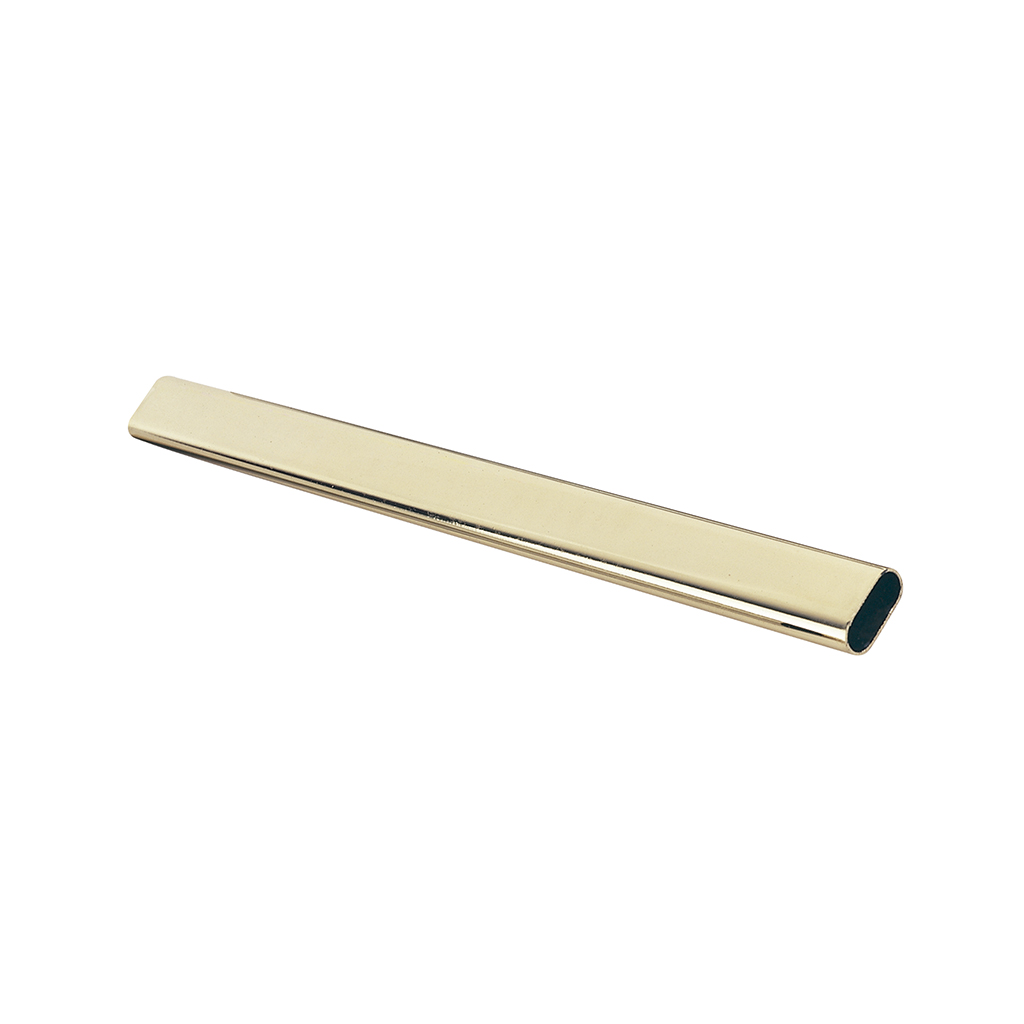 TUBO OVALADO LATONADO PARA CLÓSET - Handy Home - Handy home ofrece una gama extensa de herrajes, Jaladeras y Accesorios para mueble de madera, diseñados con la más alta calidad y precio accesible. Contamos con gran variedad de herrajes para cocina y gabinetes entre los que se encuentras correderas para cajón, bisagras bidimensionales y Jaladeras para mueble, fabricadas con variedad de materiales de alta calidad como acero inoxidable, acero galvanizado, zamac, aluminio, nylon etc. Que darán un toque moderno y una decoración única a tus muebles. Contamos con toda una línea completa de accesorios para closet que van desde el tubo, rodamientos, colgador de ganchos hasta tornillos para madera que te ayudaran a la fijación y soporte que necesitan tus puertas y muebles.