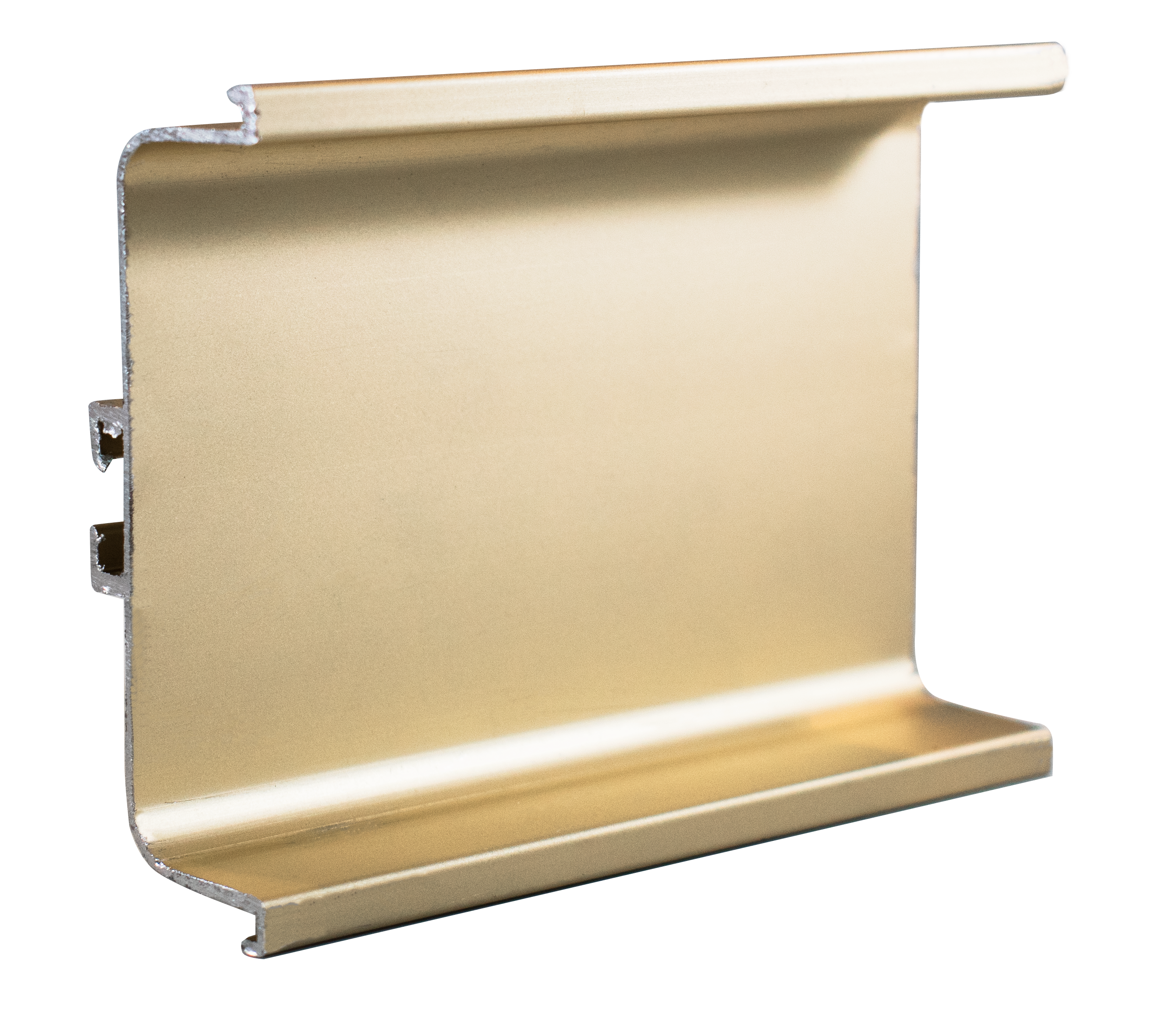 PERFIL GOLA "C" PARA GABINETE DE 3 METROS PARA MUEBLE - Handy Home - Handy home ofrece una gama extensa de herrajes, Jaladeras y Accesorios para mueble de madera, diseñados con la más alta calidad y precio accesible. Contamos con gran variedad de herrajes para cocina y gabinetes entre los que se encuentras correderas para cajón, bisagras bidimensionales y Jaladeras para mueble, fabricadas con variedad de materiales de alta calidad como acero inoxidable, acero galvanizado, zamac, aluminio, nylon etc. Que darán un toque moderno y una decoración única a tus muebles. Contamos con toda una línea completa de accesorios para closet que van desde el tubo, rodamientos, colgador de ganchos hasta tornillos para madera que te ayudaran a la fijación y soporte que necesitan tus puertas y muebles.