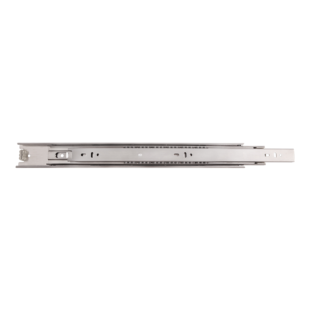 CORREDERA DE EXTENSIÓN TOTAL DE 40 MM PARA CAJÓN - Handy Home - Handy home ofrece una gama extensa de herrajes, Jaladeras y Accesorios para mueble de madera, diseñados con la más alta calidad y precio accesible. Contamos con gran variedad de herrajes para cocina y gabinetes entre los que se encuentras correderas para cajón, bisagras bidimensionales y Jaladeras para mueble, fabricadas con variedad de materiales de alta calidad como acero inoxidable, acero galvanizado, zamac, aluminio, nylon etc. Que darán un toque moderno y una decoración única a tus muebles. Contamos con toda una línea completa de accesorios para closet que van desde el tubo, rodamientos, colgador de ganchos hasta tornillos para madera que te ayudaran a la fijación y soporte que necesitan tus puertas y muebles.