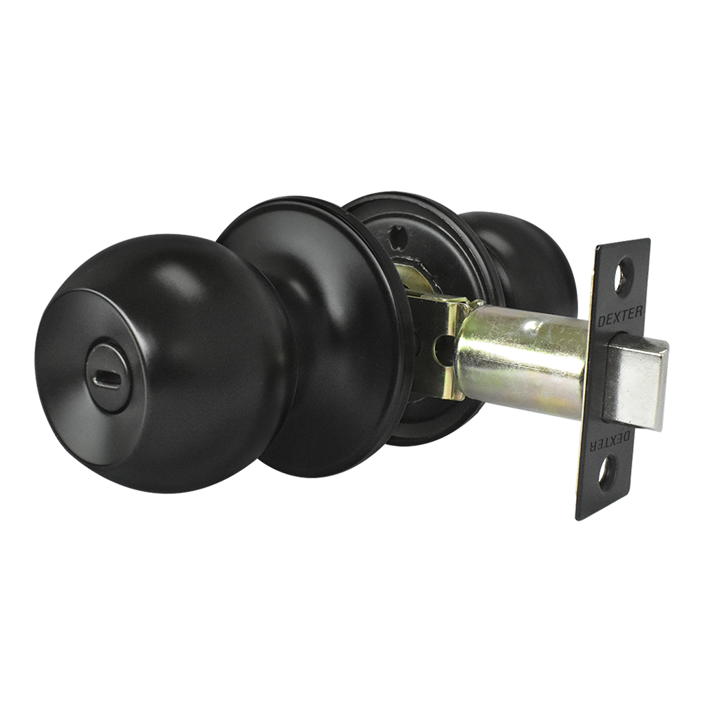 CERRADURA DE PERILLA PARA BAÑO FUNCIÓN RANURA - BOTÓN Y MECANISMO TUBULAR - Dexter - Marca mexicana líder en el mercado ferretero ofreciendo cerraduras, bisagras, candados y accesorios para puerta y mueble, brindando gran confianza a nuestros clientes con sus productos de la más alta calidad, buen precio, mayor durabilidad y mejor funcionamiento, manejando materiales de fabricación como Latón, Acero inoxidable, Aluminio etc. Proporcionando mayor seguridad y confianza en la protección de tu hogar, oficina, negocio o cualquier tipo de espacio. Nuestros productos manejan gran variedad de acabados como: Níquel Satinado, Latón Antiguo, Latón Brillante, Blanco, ADK, Negro, Beige entre otros. Con variedad de mecanismos de instalación y tipos de llave.