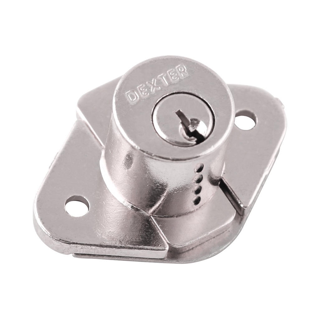 CERRADURA PARA MUEBLE CON CILINDRO DE PERNOS - Dexter - Marca mexicana líder en el mercado ferretero ofreciendo cerraduras, bisagras, candados y accesorios para puerta y mueble, brindando gran confianza a nuestros clientes con sus productos de la más alta calidad, buen precio, mayor durabilidad y mejor funcionamiento, manejando materiales de fabricación como Latón, Acero inoxidable, Aluminio etc. Proporcionando mayor seguridad y confianza en la protección de tu hogar, oficina, negocio o cualquier tipo de espacio. Nuestros productos manejan gran variedad de acabados como: Níquel Satinado, Latón Antiguo, Latón Brillante, Blanco, ADK, Negro, Beige entre otros. Con variedad de mecanismos de instalación y tipos de llave.
