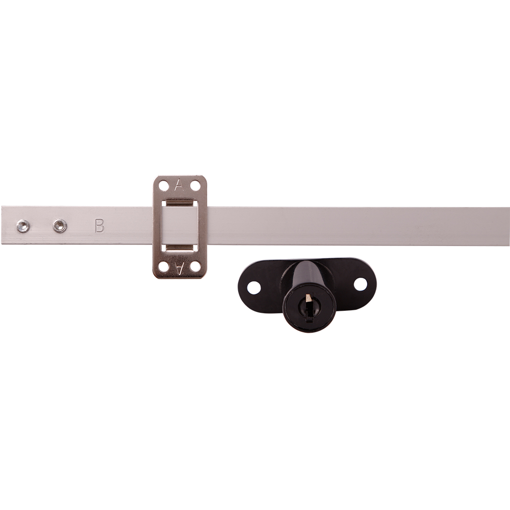 CERRADURA PARA ESCRITORIO CON VARILLA 600MM - Dexter - Marca mexicana líder en el mercado ferretero ofreciendo cerraduras, bisagras, candados y accesorios para puerta y mueble, brindando gran confianza a nuestros clientes con sus productos de la más alta calidad, buen precio, mayor durabilidad y mejor funcionamiento, manejando materiales de fabricación como Latón, Acero inoxidable, Aluminio etc. Proporcionando mayor seguridad y confianza en la protección de tu hogar, oficina, negocio o cualquier tipo de espacio. Nuestros productos manejan gran variedad de acabados como: Níquel Satinado, Latón Antiguo, Latón Brillante, Blanco, ADK, Negro, Beige entre otros. Con variedad de mecanismos de instalación y tipos de llave.