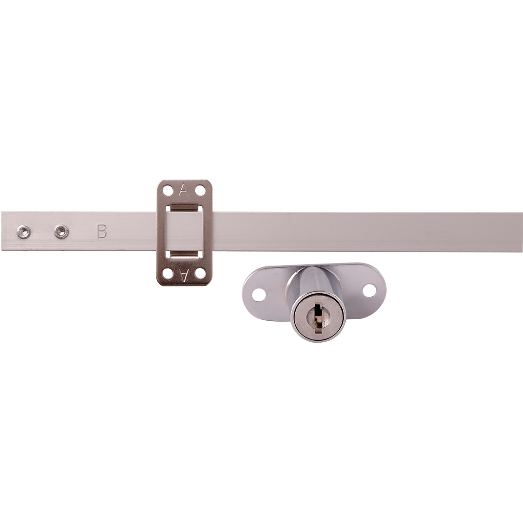 CERRADURA PARA ESCRITORIO CON VARILLA 1200MM  - Dexter - Marca mexicana líder en el mercado ferretero ofreciendo cerraduras, bisagras, candados y accesorios para puerta y mueble, brindando gran confianza a nuestros clientes con sus productos de la más alta calidad, buen precio, mayor durabilidad y mejor funcionamiento, manejando materiales de fabricación como Latón, Acero inoxidable, Aluminio etc. Proporcionando mayor seguridad y confianza en la protección de tu hogar, oficina, negocio o cualquier tipo de espacio. Nuestros productos manejan gran variedad de acabados como: Níquel Satinado, Latón Antiguo, Latón Brillante, Blanco, ADK, Negro, Beige entre otros. Con variedad de mecanismos de instalación y tipos de llave.