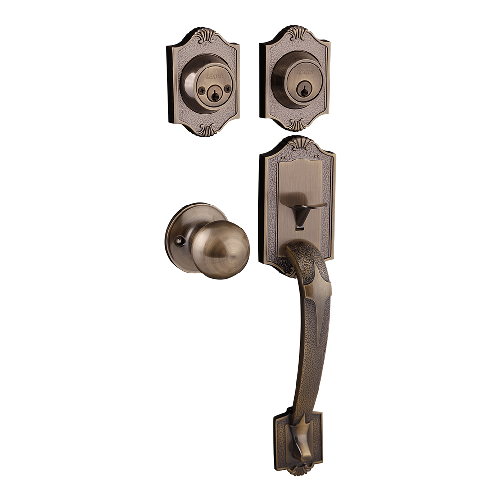 CERRADURA RESIDENCIAL GENOVA FUNCIÓN LLAVE ESTÁNDAR - Dexter - Marca mexicana líder en el mercado ferretero ofreciendo cerraduras, bisagras, candados y accesorios para puerta y mueble, brindando gran confianza a nuestros clientes con sus productos de la más alta calidad, buen precio, mayor durabilidad y mejor funcionamiento, manejando materiales de fabricación como Latón, Acero inoxidable, Aluminio etc. Proporcionando mayor seguridad y confianza en la protección de tu hogar, oficina, negocio o cualquier tipo de espacio. Nuestros productos manejan gran variedad de acabados como: Níquel Satinado, Latón Antiguo, Latón Brillante, Blanco, ADK, Negro, Beige entre otros. Con variedad de mecanismos de instalación y tipos de llave.