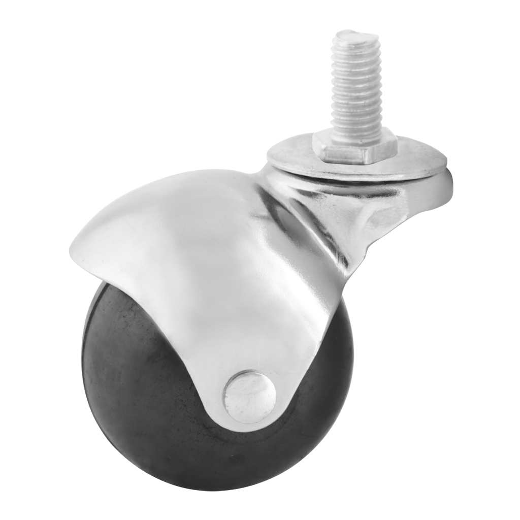 RODAJA BOLA DE HULE DE ESPIGA CON ROSCA PARA MUEBLES - Handy Home - Handy home ofrece una gama extensa de herrajes, Jaladeras y Accesorios para mueble de madera, diseñados con la más alta calidad y precio accesible. Contamos con gran variedad de herrajes para cocina y gabinetes entre los que se encuentras correderas para cajón, bisagras bidimensionales y Jaladeras para mueble, fabricadas con variedad de materiales de alta calidad como acero inoxidable, acero galvanizado, zamac, aluminio, nylon etc. Que darán un toque moderno y una decoración única a tus muebles. Contamos con toda una línea completa de accesorios para closet que van desde el tubo, rodamientos, colgador de ganchos hasta tornillos para madera que te ayudaran a la fijación y soporte que necesitan tus puertas y muebles.