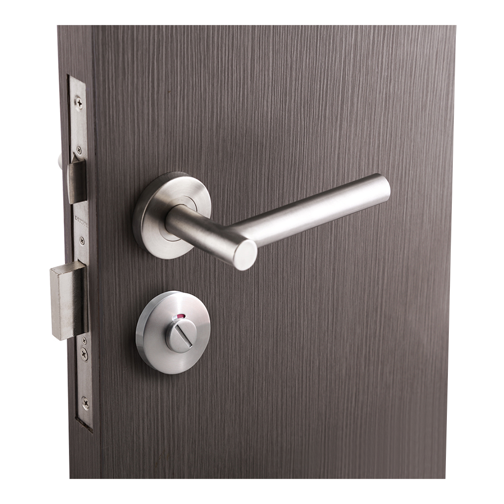 CERRADURA DE MANIJA DELUXE "T" PARA BAÑO FUNCIÓN RANURA - MARIPOSA - Dexter - Marca mexicana líder en el mercado ferretero ofreciendo cerraduras, bisagras, candados y accesorios para puerta y mueble, brindando gran confianza a nuestros clientes con sus productos de la más alta calidad, buen precio, mayor durabilidad y mejor funcionamiento, manejando materiales de fabricación como Latón, Acero inoxidable, Aluminio etc. Proporcionando mayor seguridad y confianza en la protección de tu hogar, oficina, negocio o cualquier tipo de espacio. Nuestros productos manejan gran variedad de acabados como: Níquel Satinado, Latón Antiguo, Latón Brillante, Blanco, ADK, Negro, Beige entre otros. Con variedad de mecanismos de instalación y tipos de llave.