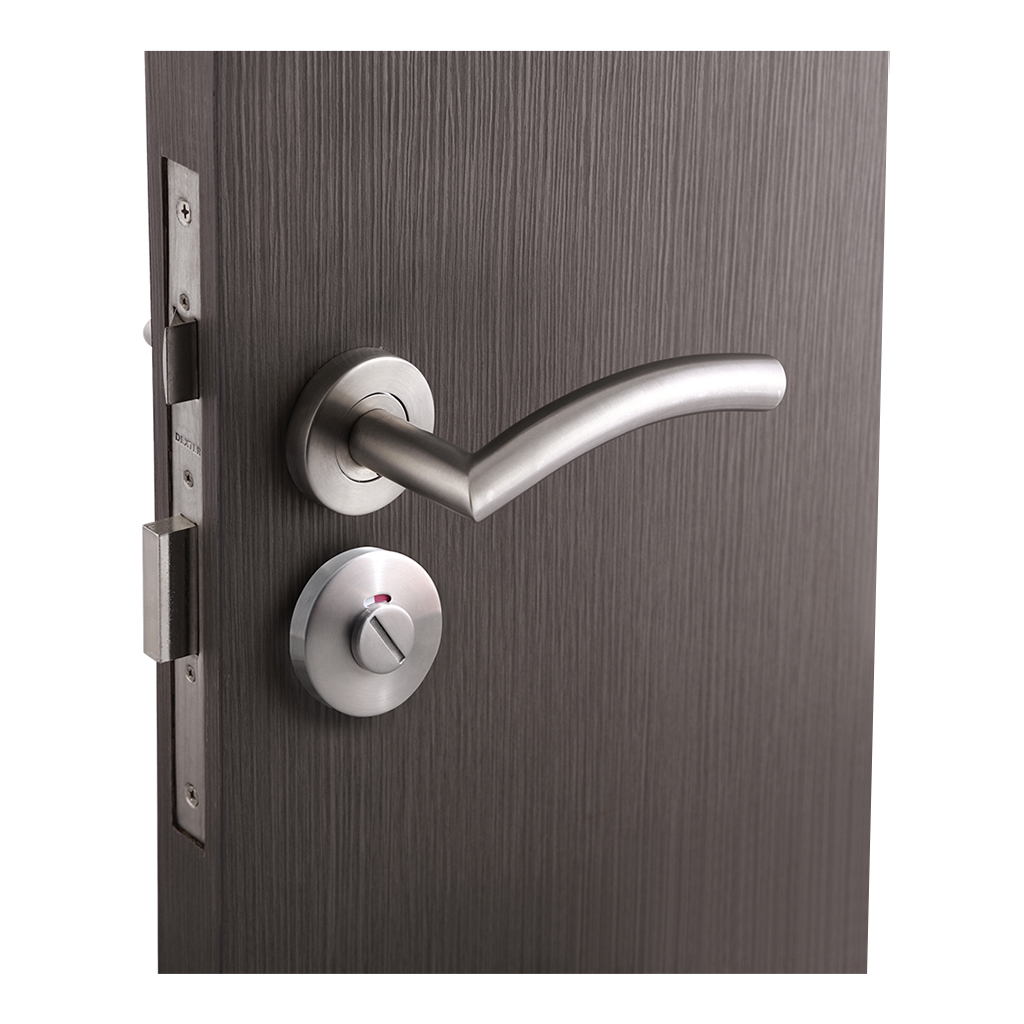 CERRADURA DE MANIJA DELUXE "U" PARA BAÑO FUNCIÓN RANURA - MARIPOSA - Dexter - Marca mexicana líder en el mercado ferretero ofreciendo cerraduras, bisagras, candados y accesorios para puerta y mueble, brindando gran confianza a nuestros clientes con sus productos de la más alta calidad, buen precio, mayor durabilidad y mejor funcionamiento, manejando materiales de fabricación como Latón, Acero inoxidable, Aluminio etc. Proporcionando mayor seguridad y confianza en la protección de tu hogar, oficina, negocio o cualquier tipo de espacio. Nuestros productos manejan gran variedad de acabados como: Níquel Satinado, Latón Antiguo, Latón Brillante, Blanco, ADK, Negro, Beige entre otros. Con variedad de mecanismos de instalación y tipos de llave.
