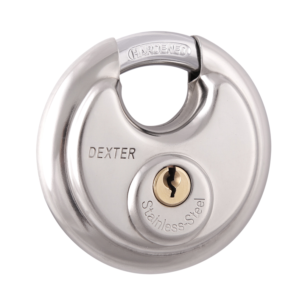 CANDADO CIRCULAR CON LLAVE ESTÁNDAR - Dexter - Marca mexicana líder en el mercado ferretero ofreciendo cerraduras, bisagras, candados y accesorios para puerta y mueble, brindando gran confianza a nuestros clientes con sus productos de la más alta calidad, buen precio, mayor durabilidad y mejor funcionamiento, manejando materiales de fabricación como Latón, Acero inoxidable, Aluminio etc. Proporcionando mayor seguridad y confianza en la protección de tu hogar, oficina, negocio o cualquier tipo de espacio. Nuestros productos manejan gran variedad de acabados como: Níquel Satinado, Latón Antiguo, Latón Brillante, Blanco, ADK, Negro, Beige entre otros. Con variedad de mecanismos de instalación y tipos de llave.