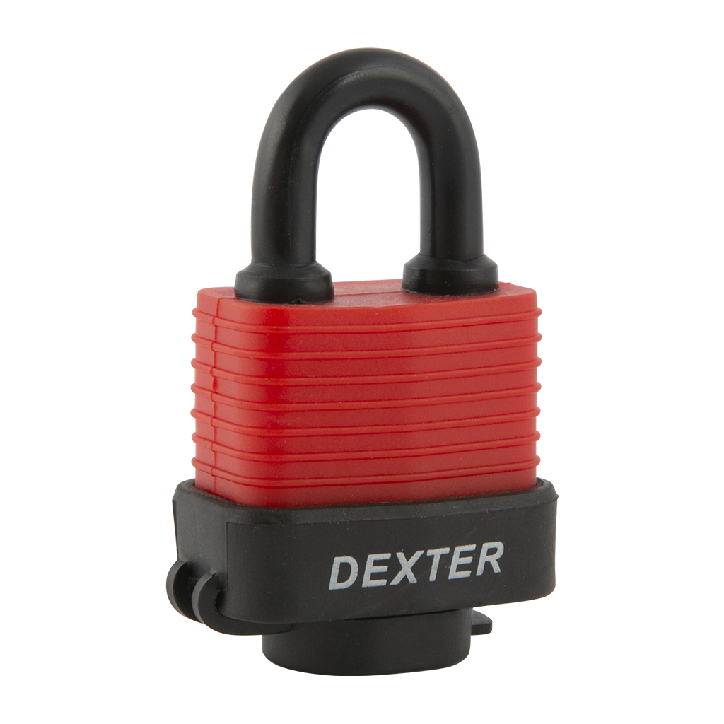 CANDADO LAMINADO CONTRA AGUA CON LLAVE ESTÁNDAR - Dexter - Marca mexicana líder en el mercado ferretero ofreciendo cerraduras, bisagras, candados y accesorios para puerta y mueble, brindando gran confianza a nuestros clientes con sus productos de la más alta calidad, buen precio, mayor durabilidad y mejor funcionamiento, manejando materiales de fabricación como Latón, Acero inoxidable, Aluminio etc. Proporcionando mayor seguridad y confianza en la protección de tu hogar, oficina, negocio o cualquier tipo de espacio. Nuestros productos manejan gran variedad de acabados como: Níquel Satinado, Latón Antiguo, Latón Brillante, Blanco, ADK, Negro, Beige entre otros. Con variedad de mecanismos de instalación y tipos de llave.