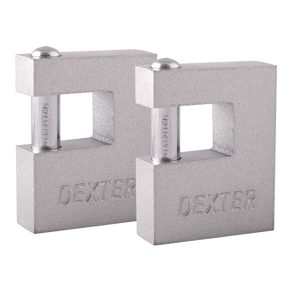 COMBO DE CANDADO ANTIPALANCA CON 2 PIEZAS CON LLAVE ESTÁNDAR - Dexter - Marca mexicana líder en el mercado ferretero ofreciendo cerraduras, bisagras, candados y accesorios para puerta y mueble, brindando gran confianza a nuestros clientes con sus productos de la más alta calidad, buen precio, mayor durabilidad y mejor funcionamiento, manejando materiales de fabricación como Latón, Acero inoxidable, Aluminio etc. Proporcionando mayor seguridad y confianza en la protección de tu hogar, oficina, negocio o cualquier tipo de espacio. Nuestros productos manejan gran variedad de acabados como: Níquel Satinado, Latón Antiguo, Latón Brillante, Blanco, ADK, Negro, Beige entre otros. Con variedad de mecanismos de instalación y tipos de llave.