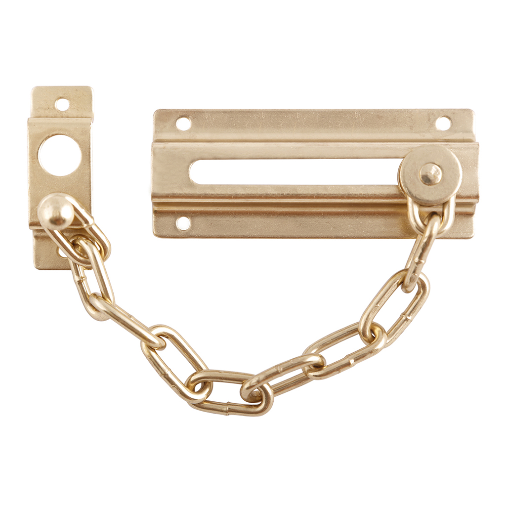 PASADOR PARA PUERTA, CON CADENA - Dexter - Marca mexicana líder en el mercado ferretero ofreciendo cerraduras, bisagras, candados y accesorios para puerta y mueble, brindando gran confianza a nuestros clientes con sus productos de la más alta calidad, buen precio, mayor durabilidad y mejor funcionamiento, manejando materiales de fabricación como Latón, Acero inoxidable, Aluminio etc. Proporcionando mayor seguridad y confianza en la protección de tu hogar, oficina, negocio o cualquier tipo de espacio. Nuestros productos manejan gran variedad de acabados como: Níquel Satinado, Latón Antiguo, Latón Brillante, Blanco, ADK, Negro, Beige entre otros. Con variedad de mecanismos de instalación y tipos de llave.
