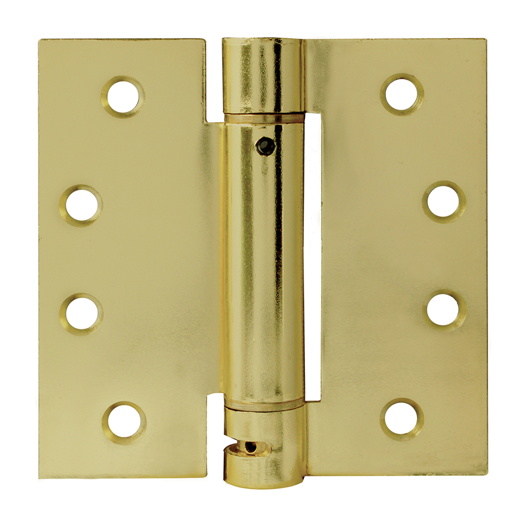 BISAGRA 4" X 4" PESADA DE RESORTE CON BALEROS - Dexter - Marca mexicana líder en el mercado ferretero ofreciendo cerraduras, bisagras, candados y accesorios para puerta y mueble, brindando gran confianza a nuestros clientes con sus productos de la más alta calidad, buen precio, mayor durabilidad y mejor funcionamiento, manejando materiales de fabricación como Latón, Acero inoxidable, Aluminio etc. Proporcionando mayor seguridad y confianza en la protección de tu hogar, oficina, negocio o cualquier tipo de espacio. Nuestros productos manejan gran variedad de acabados como: Níquel Satinado, Latón Antiguo, Latón Brillante, Blanco, ADK, Negro, Beige entre otros. Con variedad de mecanismos de instalación y tipos de llave.