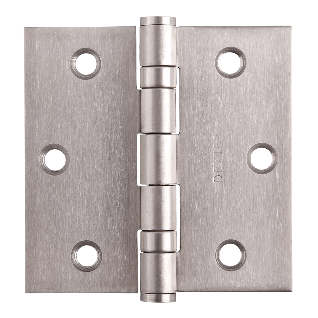 BISAGRA ARQUITECTÓNICA 3" X 3" CON BALEROS CABEZA PLANA - Dexter - Marca mexicana líder en el mercado ferretero ofreciendo cerraduras, bisagras, candados y accesorios para puerta y mueble, brindando gran confianza a nuestros clientes con sus productos de la más alta calidad, buen precio, mayor durabilidad y mejor funcionamiento, manejando materiales de fabricación como Latón, Acero inoxidable, Aluminio etc. Proporcionando mayor seguridad y confianza en la protección de tu hogar, oficina, negocio o cualquier tipo de espacio. Nuestros productos manejan gran variedad de acabados como: Níquel Satinado, Latón Antiguo, Latón Brillante, Blanco, ADK, Negro, Beige entre otros. Con variedad de mecanismos de instalación y tipos de llave.