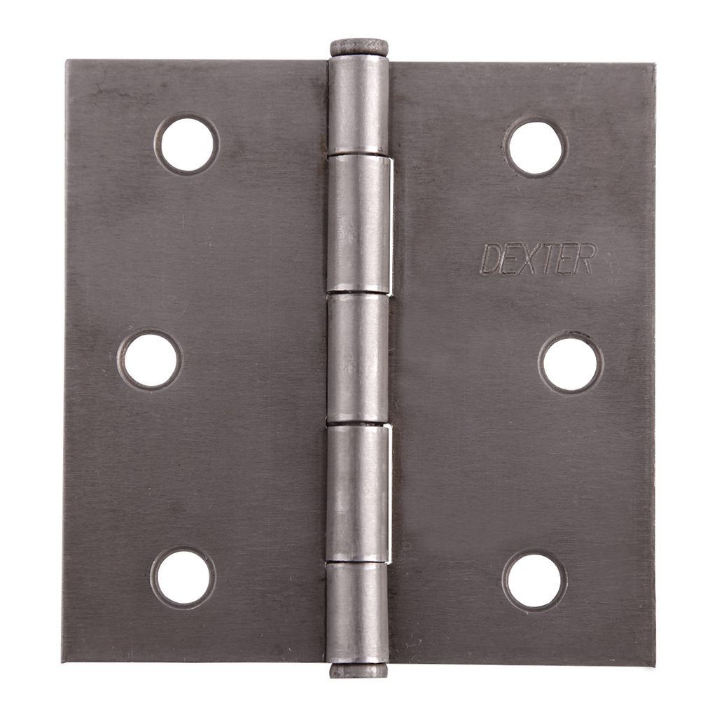 BISAGRA ARQUITECTÓNICA 4.5" X 4.5" SIN BALEROS CABEZA PLANA - Dexter - Marca mexicana líder en el mercado ferretero ofreciendo cerraduras, bisagras, candados y accesorios para puerta y mueble, brindando gran confianza a nuestros clientes con sus productos de la más alta calidad, buen precio, mayor durabilidad y mejor funcionamiento, manejando materiales de fabricación como Latón, Acero inoxidable, Aluminio etc. Proporcionando mayor seguridad y confianza en la protección de tu hogar, oficina, negocio o cualquier tipo de espacio. Nuestros productos manejan gran variedad de acabados como: Níquel Satinado, Latón Antiguo, Latón Brillante, Blanco, ADK, Negro, Beige entre otros. Con variedad de mecanismos de instalación y tipos de llave.