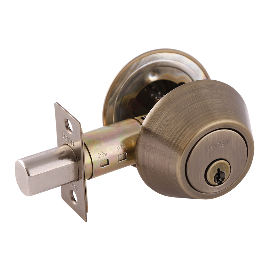 CERROJO TRADICIONAL FUNCIÓN LLAVE - LLAVE ESTÁNDAR - Dexter - Marca mexicana líder en el mercado ferretero ofreciendo cerraduras, bisagras, candados y accesorios para puerta y mueble, brindando gran confianza a nuestros clientes con sus productos de la más alta calidad, buen precio, mayor durabilidad y mejor funcionamiento, manejando materiales de fabricación como Latón, Acero inoxidable, Aluminio etc. Proporcionando mayor seguridad y confianza en la protección de tu hogar, oficina, negocio o cualquier tipo de espacio. Nuestros productos manejan gran variedad de acabados como: Níquel Satinado, Latón Antiguo, Latón Brillante, Blanco, ADK, Negro, Beige entre otros. Con variedad de mecanismos de instalación y tipos de llave.