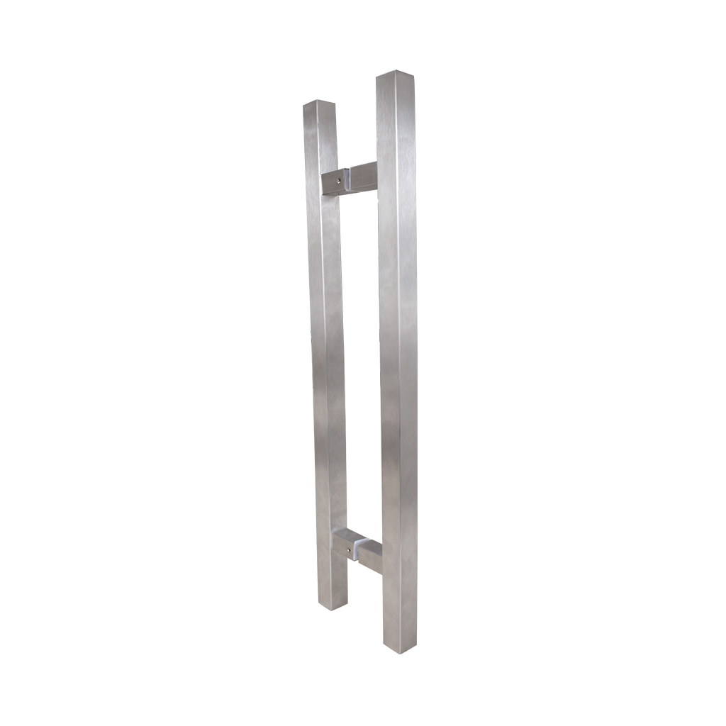 JALADERA PARA PUERTA  TIPO "H" CUADRADA DE ACERO INOXIDABLE - Dexter - Marca mexicana líder en el mercado ferretero ofreciendo cerraduras, bisagras, candados y accesorios para puerta y mueble, brindando gran confianza a nuestros clientes con sus productos de la más alta calidad, buen precio, mayor durabilidad y mejor funcionamiento, manejando materiales de fabricación como Latón, Acero inoxidable, Aluminio etc. Proporcionando mayor seguridad y confianza en la protección de tu hogar, oficina, negocio o cualquier tipo de espacio. Nuestros productos manejan gran variedad de acabados como: Níquel Satinado, Latón Antiguo, Latón Brillante, Blanco, ADK, Negro, Beige entre otros. Con variedad de mecanismos de instalación y tipos de llave.