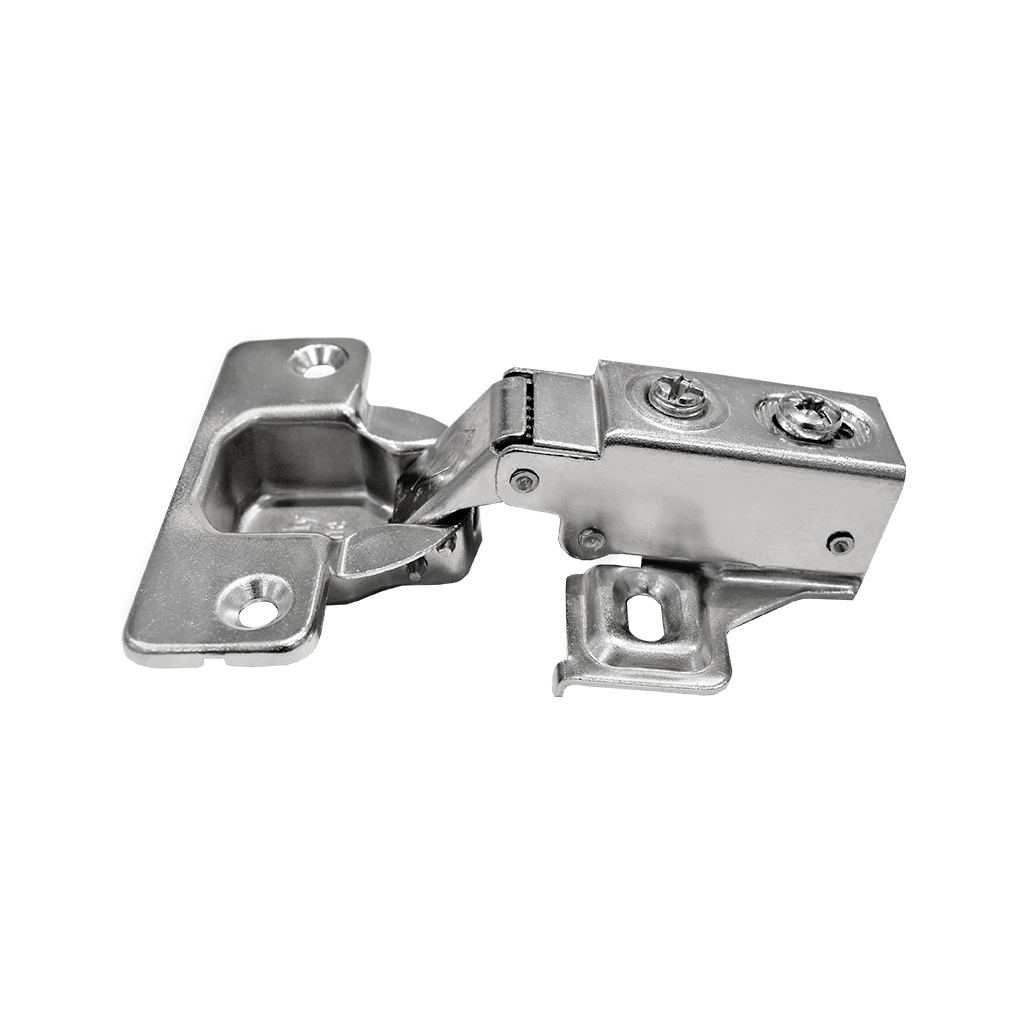 BISAGRA BIDIMENSIONAL FACE FRAME 95° BRAZO CORTO CON BASE DE 2 PERFORACIONES CON PISTÓN CIERRE SUAVE PARA PUERTA - Handy Home - Handy home ofrece una gama extensa de herrajes, Jaladeras y Accesorios para mueble de madera, diseñados con la más alta calidad y precio accesible. Contamos con gran variedad de herrajes para cocina y gabinetes entre los que se encuentras correderas para cajón, bisagras bidimensionales y Jaladeras para mueble, fabricadas con variedad de materiales de alta calidad como acero inoxidable, acero galvanizado, zamac, aluminio, nylon etc. Que darán un toque moderno y una decoración única a tus muebles. Contamos con toda una línea completa de accesorios para closet que van desde el tubo, rodamientos, colgador de ganchos hasta tornillos para madera que te ayudaran a la fijación y soporte que necesitan tus puertas y muebles.