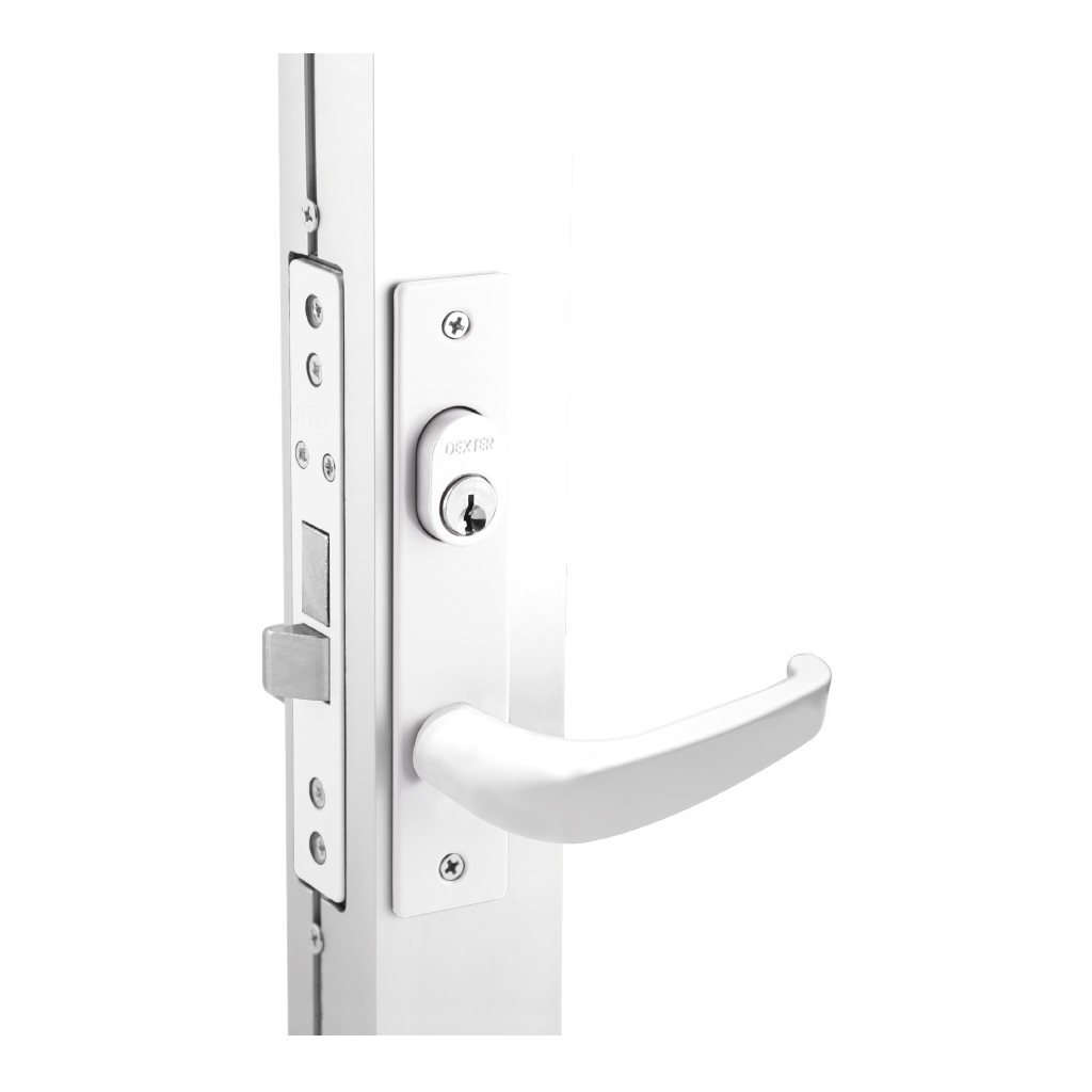 CERRADURA PARA PERFIL DE ALUMINIO 400 MANIJA DE ALUMINIO CON FUNCIÓN LLAVE - LLAVE ESTÁNDAR - Dexter - Marca mexicana líder en el mercado ferretero ofreciendo cerraduras, bisagras, candados y accesorios para puerta y mueble, brindando gran confianza a nuestros clientes con sus productos de la más alta calidad, buen precio, mayor durabilidad y mejor funcionamiento, manejando materiales de fabricación como Latón, Acero inoxidable, Aluminio etc. Proporcionando mayor seguridad y confianza en la protección de tu hogar, oficina, negocio o cualquier tipo de espacio. Nuestros productos manejan gran variedad de acabados como: Níquel Satinado, Latón Antiguo, Latón Brillante, Blanco, ADK, Negro, Beige entre otros. Con variedad de mecanismos de instalación y tipos de llave.